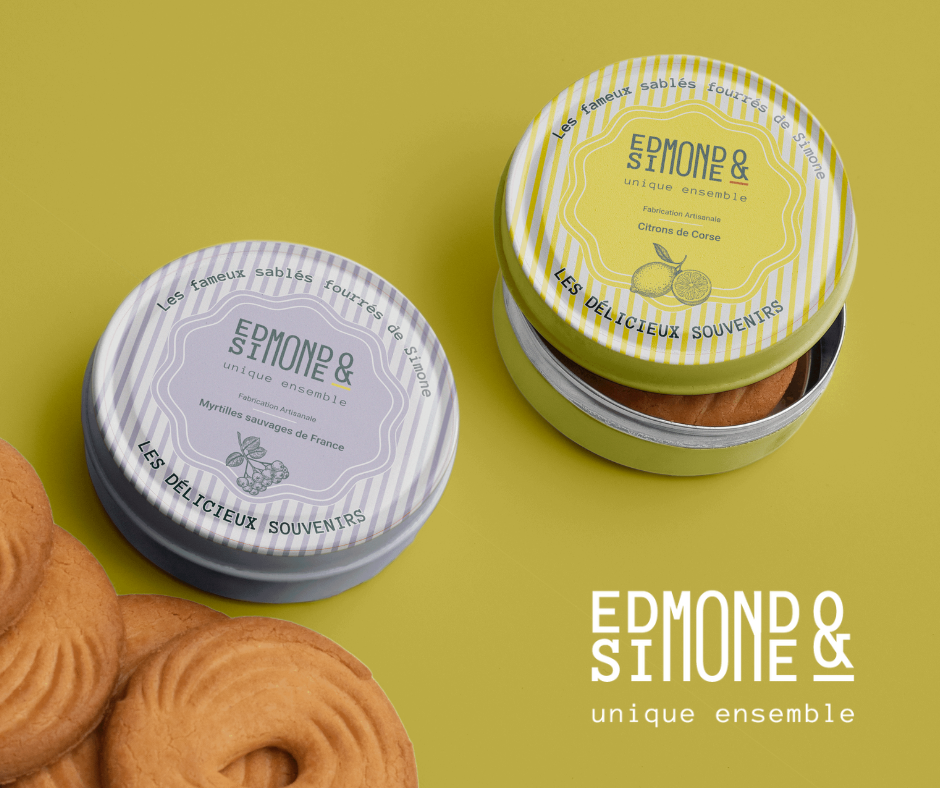 BIOPIC AGENCY A ACCOMPAGNÉ LA MARQUE DE BISCUITS EDMOND ET SIMONE DANS SON REBRANDING, SA STRATÉGIE DE REPOSITIONNEMENT ET SA REFONTE D’IDENTITÉ VISUELLE.