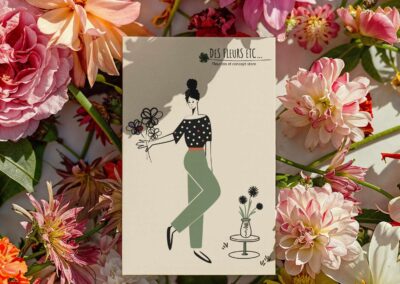 refonte identité visuelle et supports de communication pour une fleuriste à Avoine 37