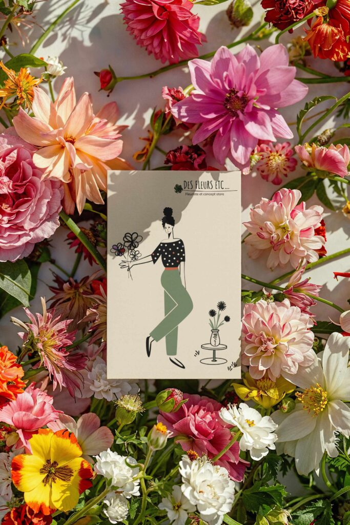 refonte identité visuelle et supports de communication pour une fleuriste à Avoine 37