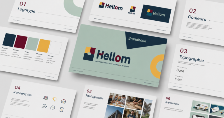 Projet Hellom — Branding, identité visuelle & direction artistique globale pour une entreprise de rénovation premium (49)